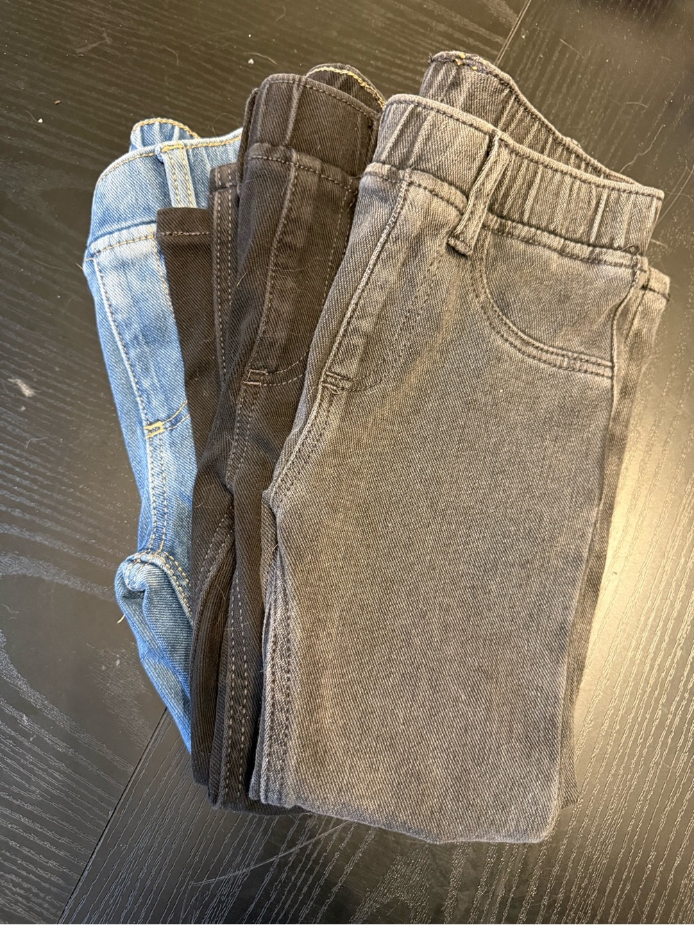 Zara Stretch Denim Pants - Gray, Black & Light Blue